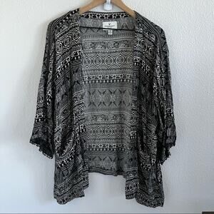 American Eagle Open From Kimono Sweater Multi Print Boho Festival Oversized XS